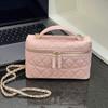 Mini caviar cowhide box bag women's leather chain crossbody small bag lunch box bag