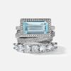 European Style Stackable Ring Set Large Rectangular Stone Jewelry Gift  Wedding Occasion