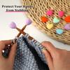 6pcs/set Knitting Needle Point Protectors Point Needle Stoppers Heart Shaped Stitches Stoppers Needle Caps Knitting Accessories