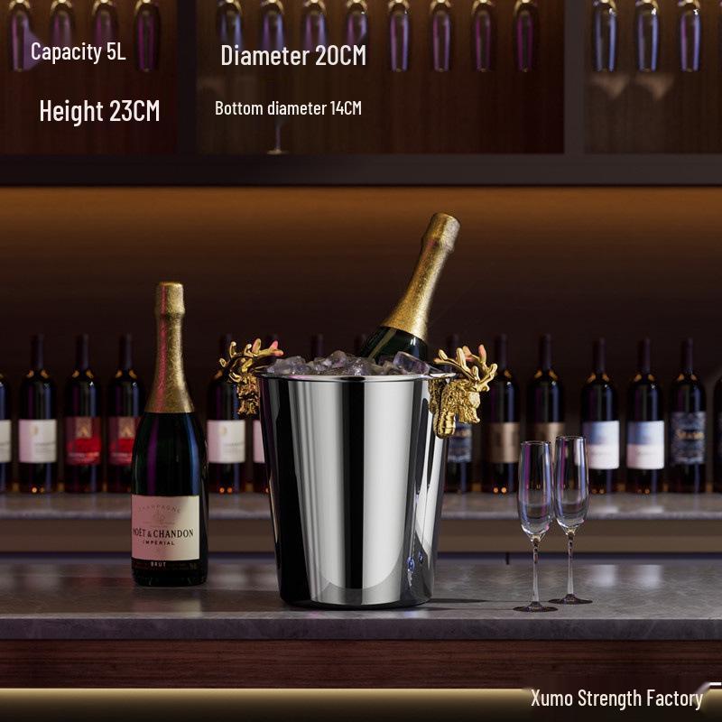 Stainless Steel Ice Bucket for Bar - Champagne & Beer Cooler