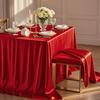 Luxury Satin Tablecloth Hotel Dining Room Long Rectangle Heavyweight Elegant Gold Tone Table Runner