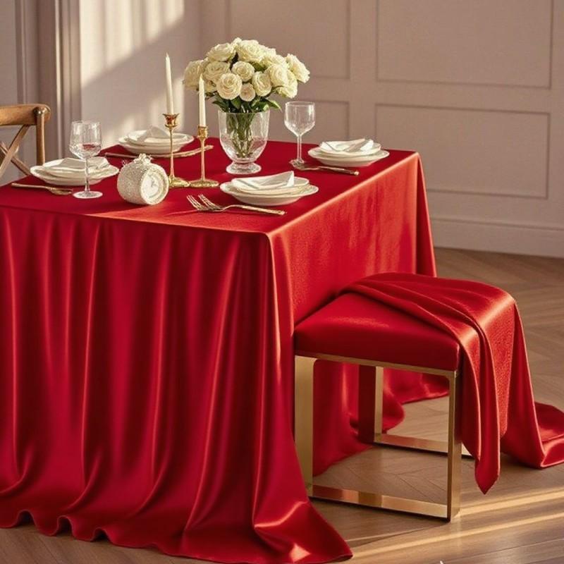 Luxury Satin Tablecloth Hotel Dining Room Long Rectangle Heavyweight Elegant Gold Tone Table Runner