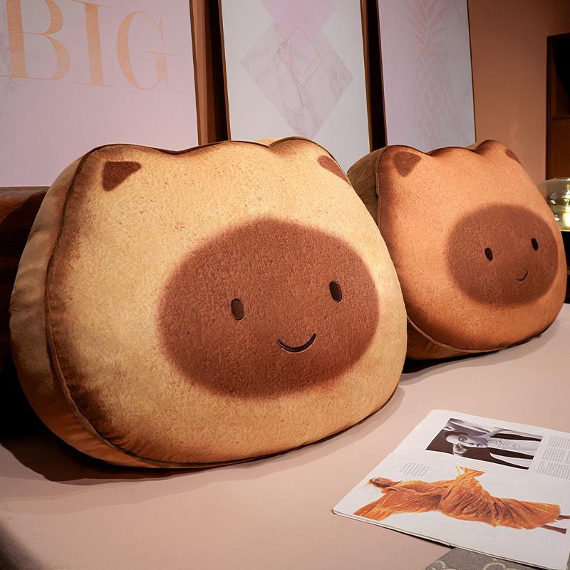 Cartoon Toast Capybara Cat Plush Toys Lovely Animal Pillow Sleeping Cushion Stuffed Soft Sofa Back Pillow Birthday Gifts