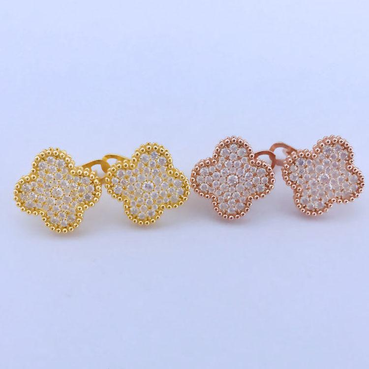 New Version of The Boutique Four-leaf Clover Earrings Female Temperament Earrings Ear Beat