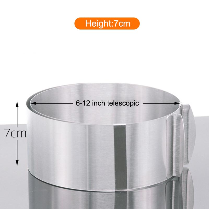 Adjustable Stainless Steel Cake Ring - 6-12 Inch Expandable Mousse Ring for Baking & Cake Decorating