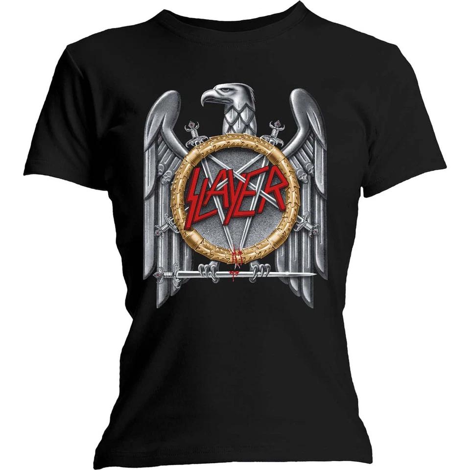

Slayer Ladies Slim Fit T-Shirt: Silver Eagle OFFICIAL NEW 3XL