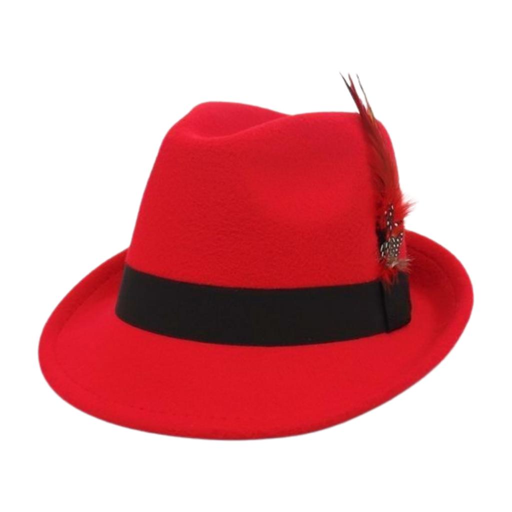 Feather Top Hat Curled Retro Hat British Jazz Hat