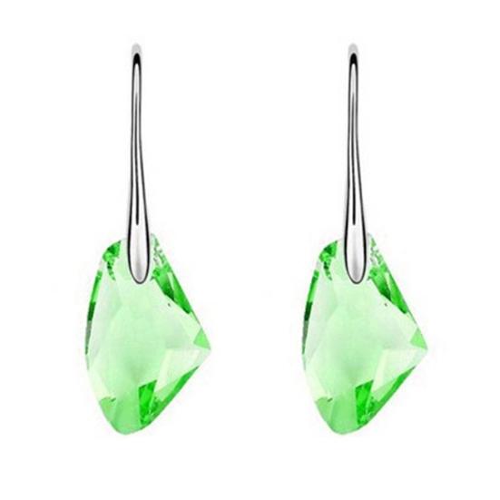 

Fashion Women Rhinestone Dangle Drop Hook Earrings Royal Style Eardrop Jewelry зелений