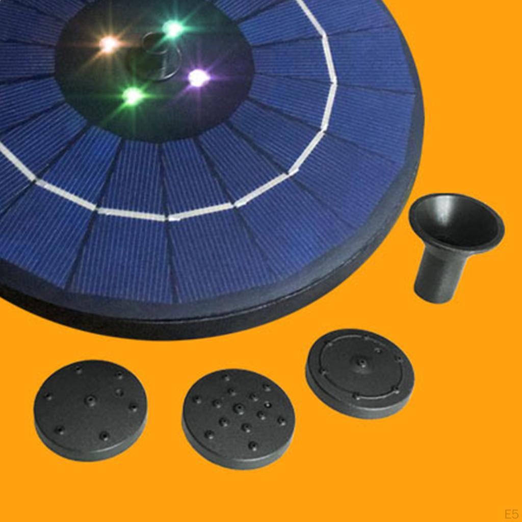 Circle Floating Fountain Pump with 5 Nozzle Colorful Lights for Garden Pool Aquarium Patio