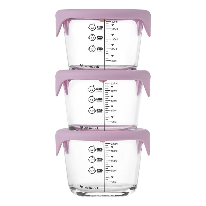 LOCK&LOCK Baby Heat-Resistant Glass Food Storage Bowls