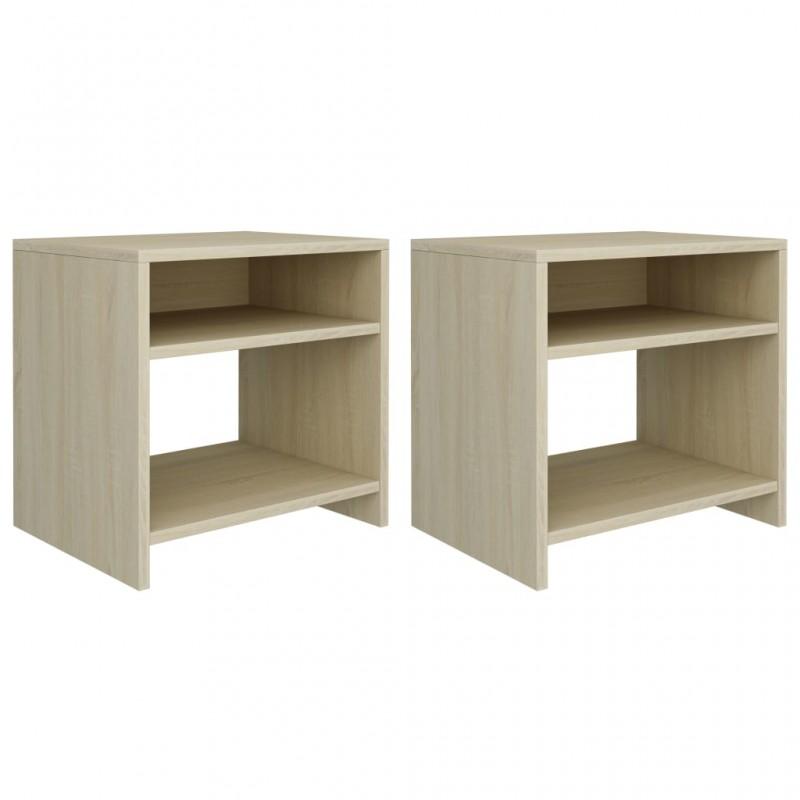 Day and Night - Day and Night Nightstands 2 Units Sonoma Oak Plywood 40x30x39 Cm