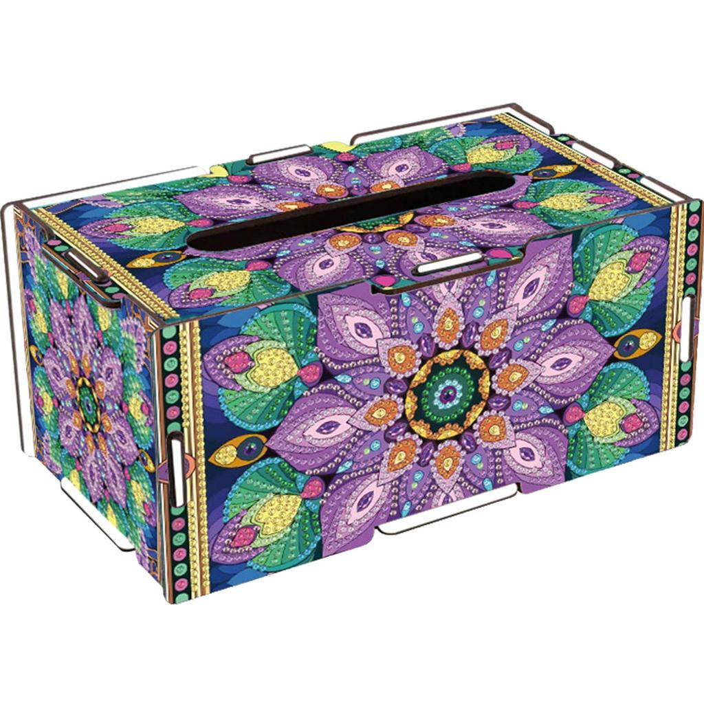 Wooden 5D Diamond Painting Tissue Holder Wooden Diamond Painting Tissue Box 5D DIY Diamond Handmade Tissue Holder for Home Decor