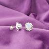Milky Opal Stone Sterling Silver Daughter Gift Ethnic Stud Post Earrings Jewelry EE-149-7