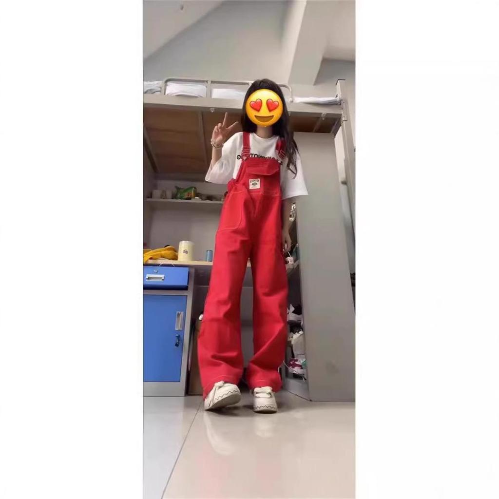 2025 Women's Retro Denim Overalls - Versatile Loose Fit, Slimming Wide-Leg for Spring & Autumn