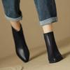 Fashion 2024 New Autumn/Winter Genuine Leather Women Shoes Pointed Toe Chunky Heel Boots for Women Fashion Short Boots Zapatos De Mujer