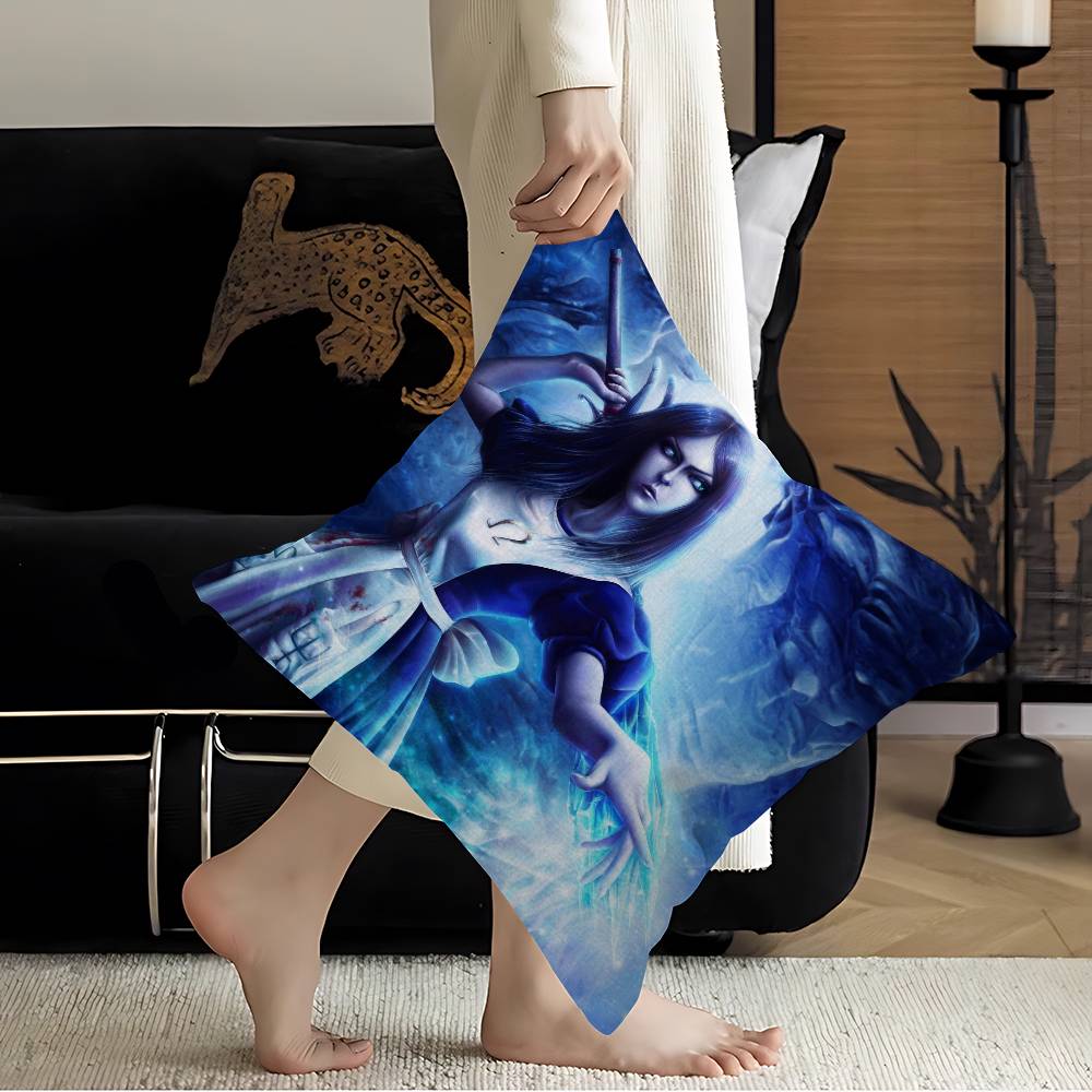 Game A-Alice Madness Returns Pillow Gift Home Office Decoration Bedroom Sofa Car Cushion Cover Case 45X45