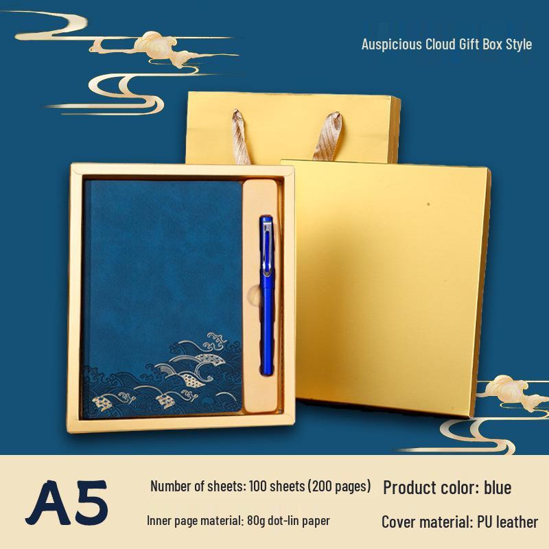 Custom Guochao A5 Chinese Style Business Notebook Gift Set with Logo Printing Capability