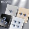 LangYeao Rahmenloser Schalter aus gehärtetem Glas, Kippschalter, 1/2/3/4-fach, 86x86mm, Blaue LED-Anzeige, Metallhebel, Wandplatte