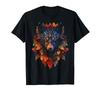 Wolf Autumn Leaves Art Animal Motif Wolf T-Shirt