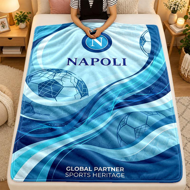 Flannel BlanketNapoli FC Warm Soft Throw Blanket for Indoor Sofa Bed Living Room Use