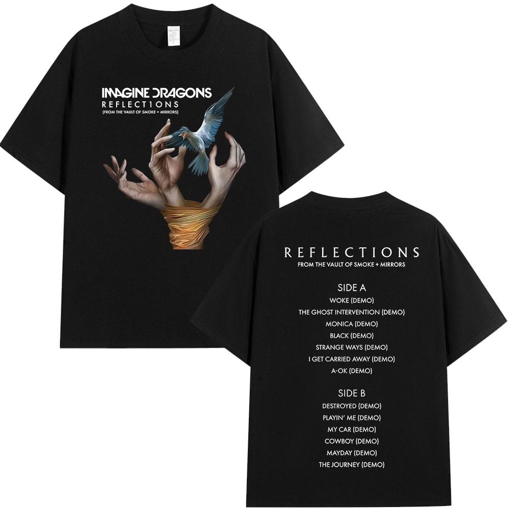 Rock Band Imagine Dragons Music Album T Shirt Fashion Hip Hop Tshirt Unisex Women Cotton Comfort Short Sleeve Tshirts Streetwear
