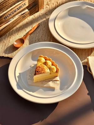 White Ceramic Western Food Plate Solid Colour Simple Dessert Cake Breakfast Plate Home Spaghetti Plate Tableware
