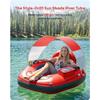 QPAU Tube de Rivière avec Tente Intégrée - Rouge | Confort et Protection pour Vos Aventures Aquatiques