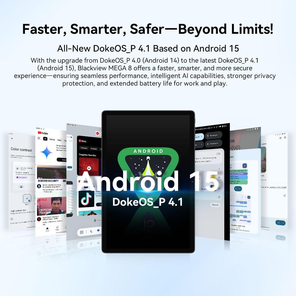Blackview MEGA 8 Android 15 4G Tablet 13-inch 24GB/36GB RAM  256/512GB ROM Widevine L1