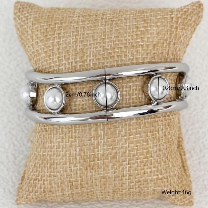 

Hot Sale Alloy Pearl Open Stretch Bracelet Vacation Wind Bracelet