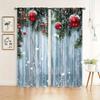 Christmas Tree Snowflake Polyester Drapes Rod Pocket Style Ideal for Easy Hanging Household Decoration Ideal for Bedchamber Office Kitchen