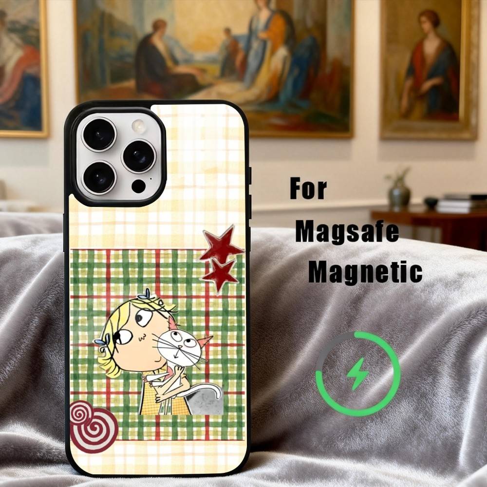 Custodia per Telefono C-Charlie-E e L-Lola-A Per iPhone17,16,15,14,13,12,11 Plus,Per Copertura di Ricarica Wireless Magnetica