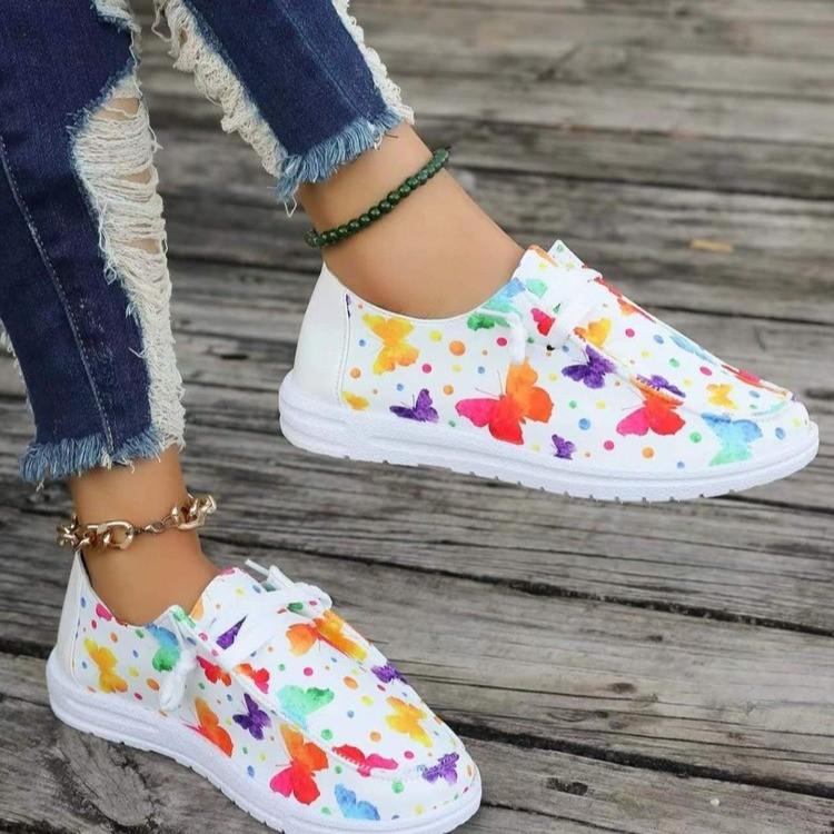Plus Size Casual Shoes Women's New Canvas Flat Lace-up Low-top Loafers Women's Singles Shoes for Fall 2025