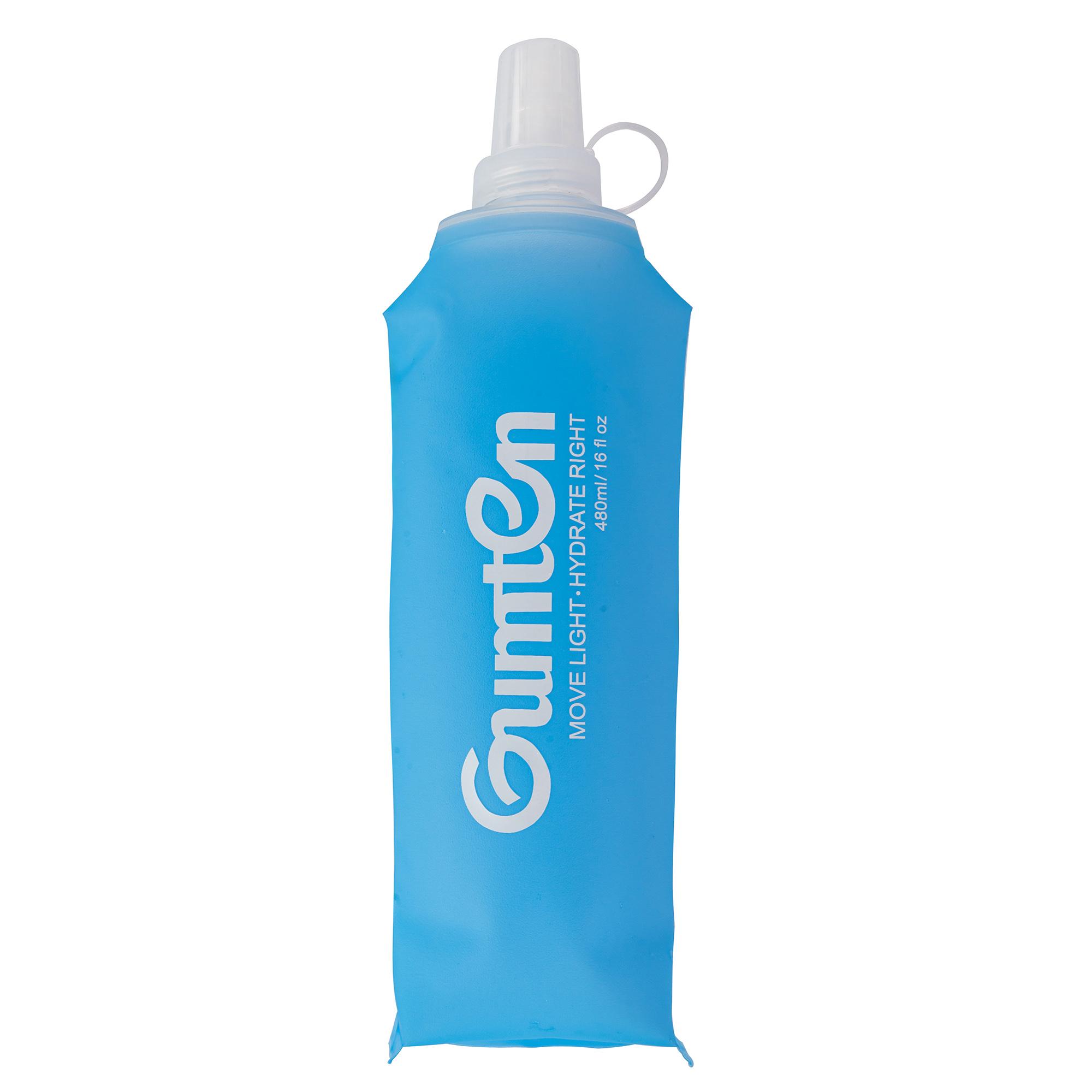 Eco-Friendly Reusable Water Bag, 480ml Foldable Hydration Container for Sports синий