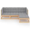 Exclusive House - 4 Pcs Garden Set with Cushions Solid Pine Wood