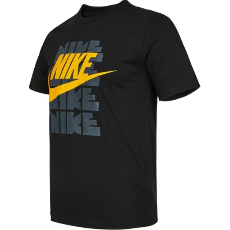 

Nike Sportswear Повседневная дышащая футболка с круглым вырезом и короткими рукавами с буквенным принтом Мужские топы черные DD3382-010 S