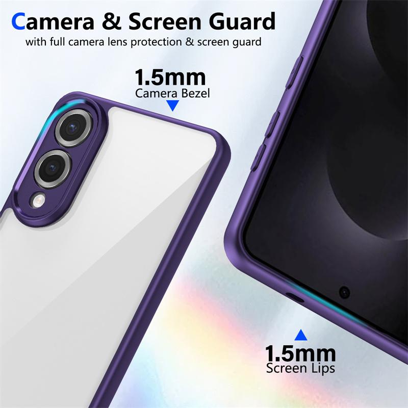For Samsung Galaxy S25 Edge Case Plating Silicone Bumper Shockproof Clear Back Cover Hard Matte Phone Case for Samsung S25Edge