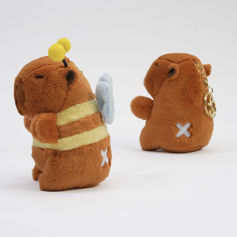 Clearstone Capybara Plush Keychain, Chabimaru Honeybee Style, 20cm, Brown
