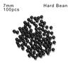 100PCS/Bag Fishing Beads Space Stopper Black 3mm-12mm Round Soft and Hard Beans Fishing Lures Bait Hook Rig Accessories
