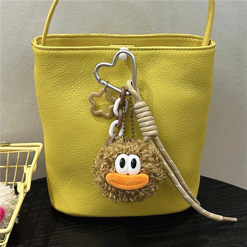 Miu Series Style Bag Pendant Cute Cartoon Plush Doll Keychain Ugly Cute Doll Schoolbag Woven Rope Mobile Phone Pendant
