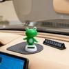 Bobble Head Green Frog Decoration Solar Powered Shaking Head Frog Car Dashboard Ornament Educational Cartoon Animal Toy