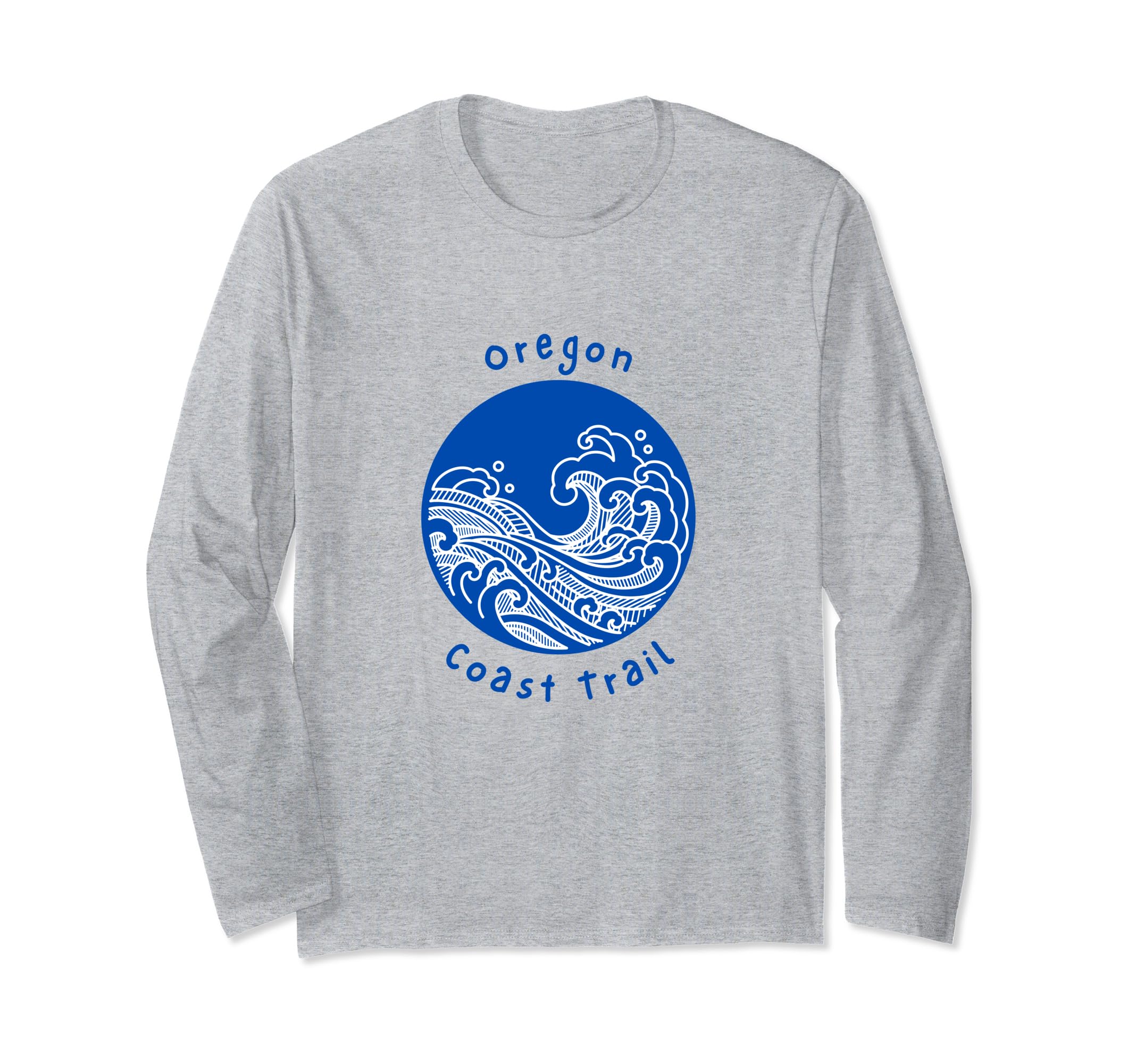 Oregon Coast Trail OCT Pilgrims Long Distance Hiking US Pacific Coast Long Sleeve T-Shirt серый