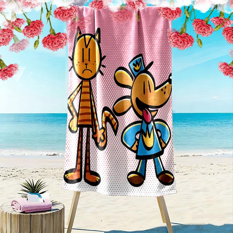 Dog Man Print Beach Towel, Large Soft Quick Dry Towel for Beach Camping Swimming