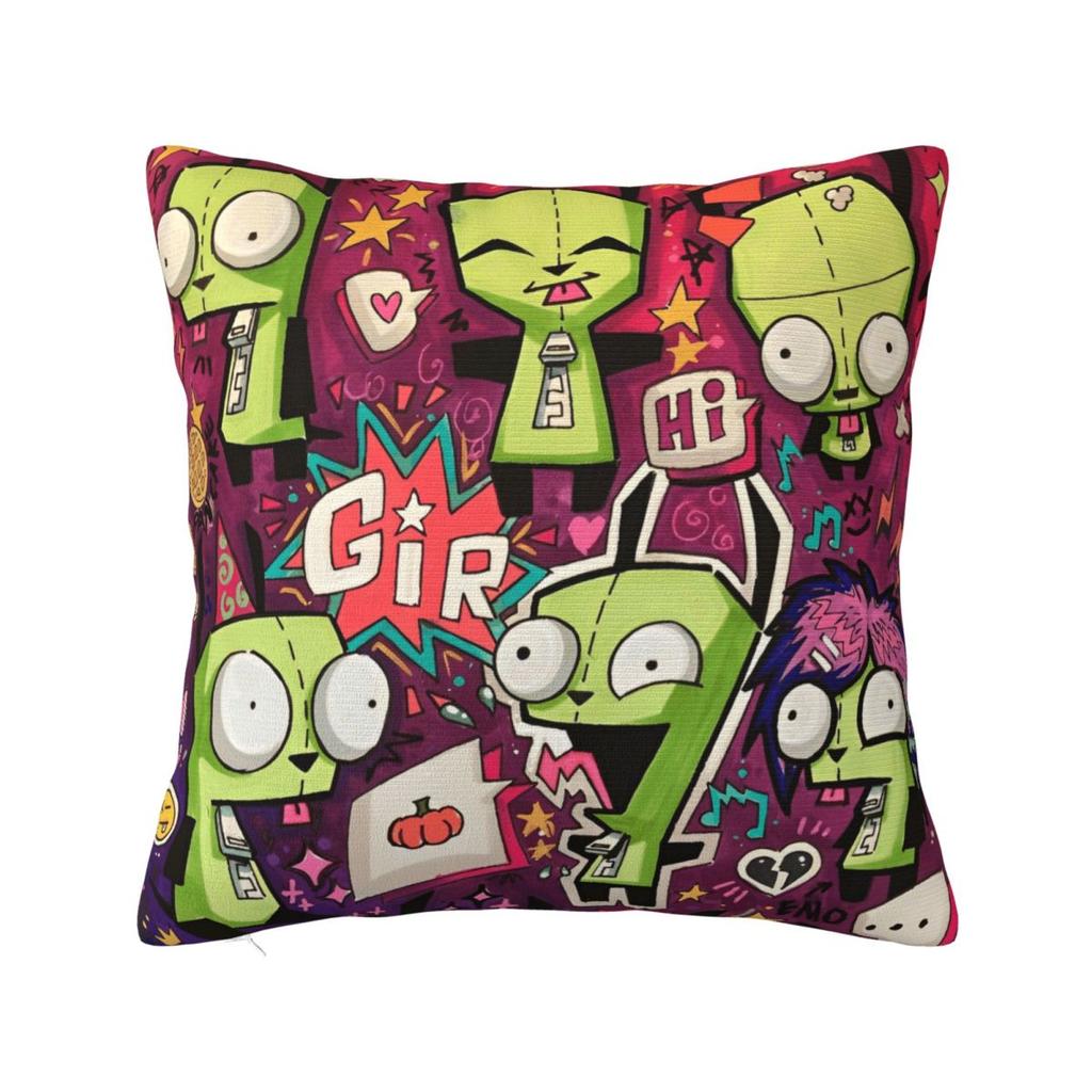 Invaders Zims Gir Cartoon Square Pillow Case Cushion Covers Fashion Polyester Decorative Pillowcase For Bed 40*40Cm