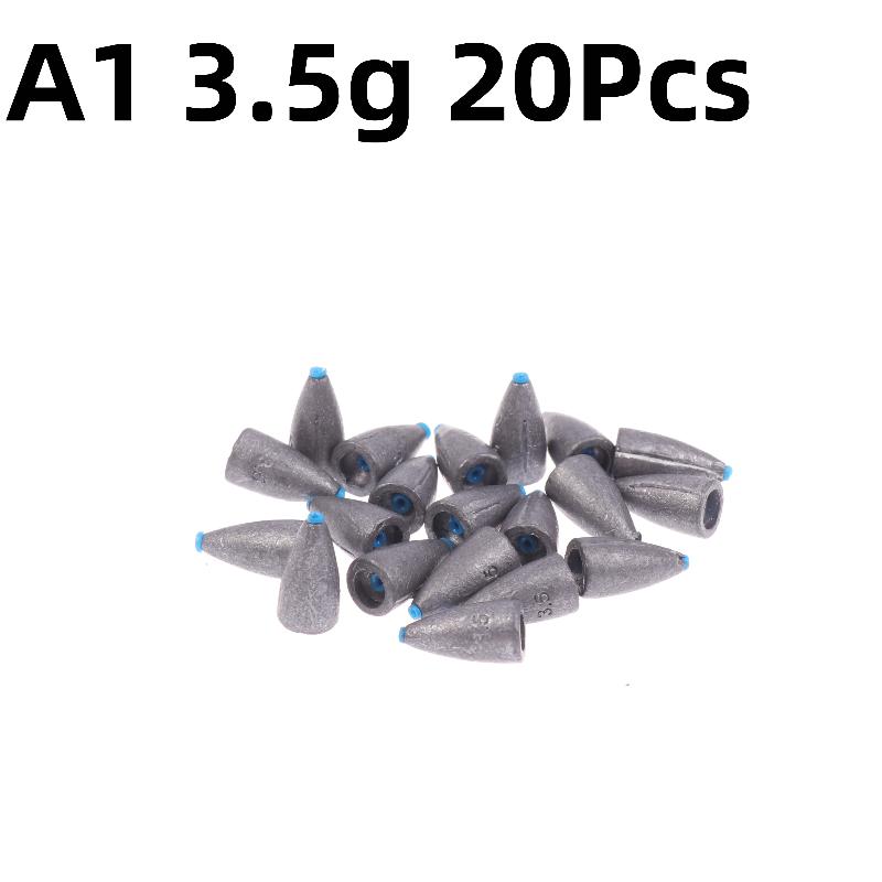 

20Pcs 3.5/5/7/10/20g Lead Sinker With Plastic Core Bullet Worm Sinker For Rig Make Fishing Tackle Accessories