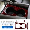 Car Water Cup Holder Sticker Accessories Interior Real Soft Carbon Fiber for Chevrolet Camaro 2010 2011 2012 2013 2014 2015