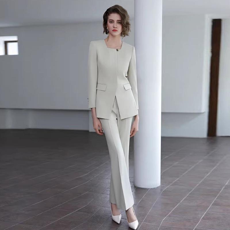 Autumn Apricot Suit Set: Socialite Chic, National Style for Professional Commuting and Formal Workwear