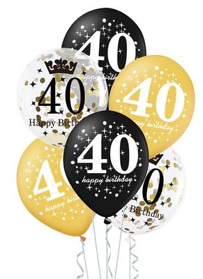Balloon Set 40th Birthday 6 Pcs.