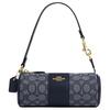 Nolita 20 Logo Zip Closure Jacquard and Smooth Leather Shoulder Bag Small Women's Midnight Navy