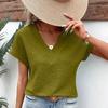 Fashion Ladies Short Sleeve Solid Color Pullover T Shirt Blouse Top