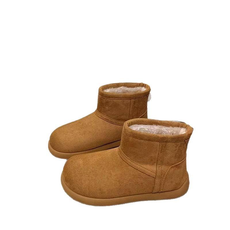 New Thick Cotton Shoes with Retro Thick Soles and Versatile Fleece-lined Snow Boots for Women